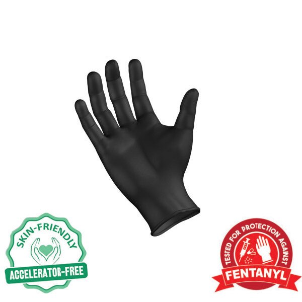 XS Black Nitrile Exam Gloves